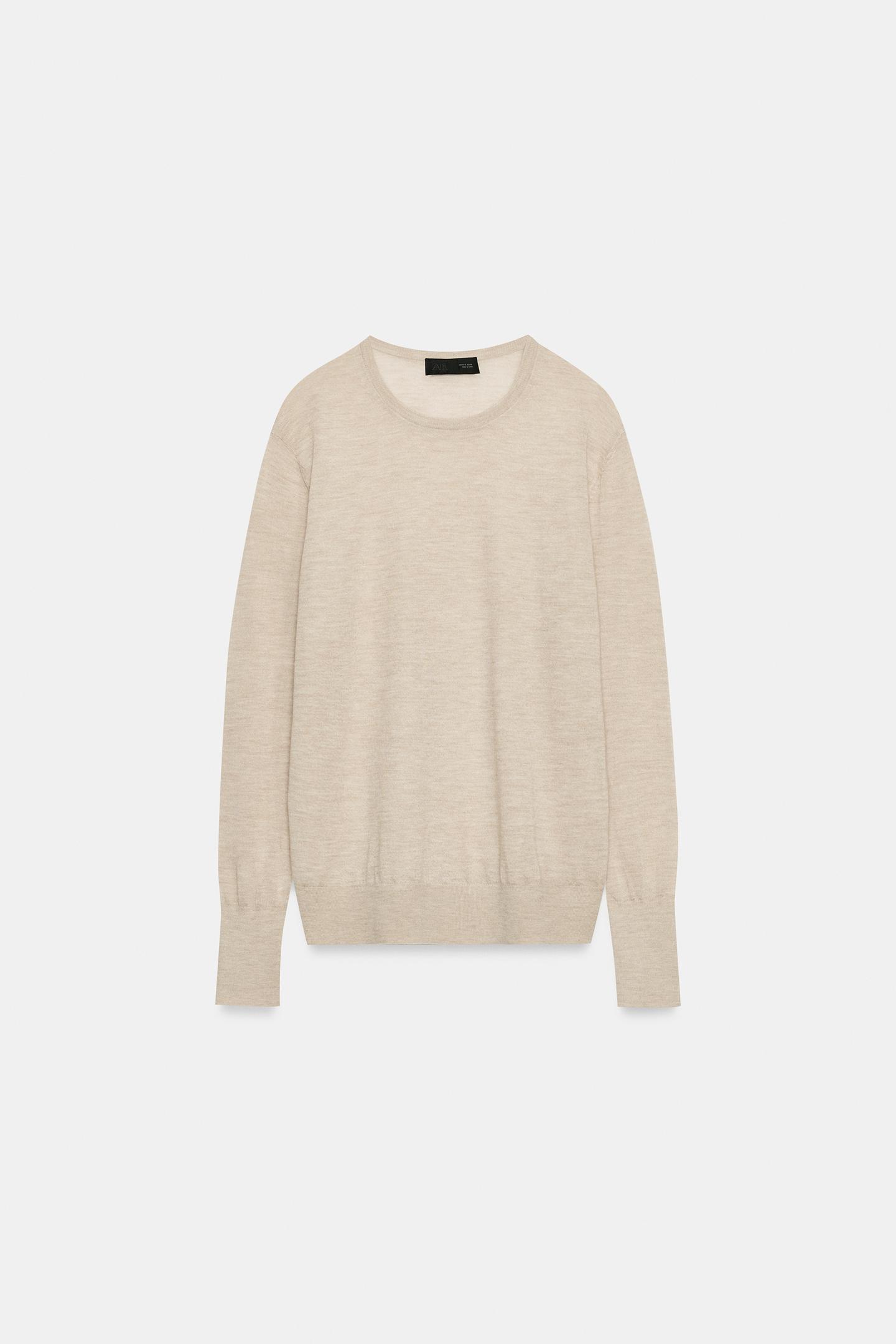 Женский свитер Zara 100% Extra-Fine Cashmere Jumper, цвет: Песочный — фото 4