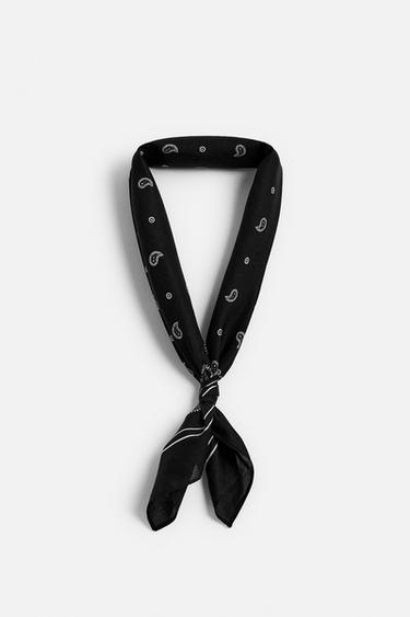 Zara PAISLEY PRINT BANDANA - Black - Image 0