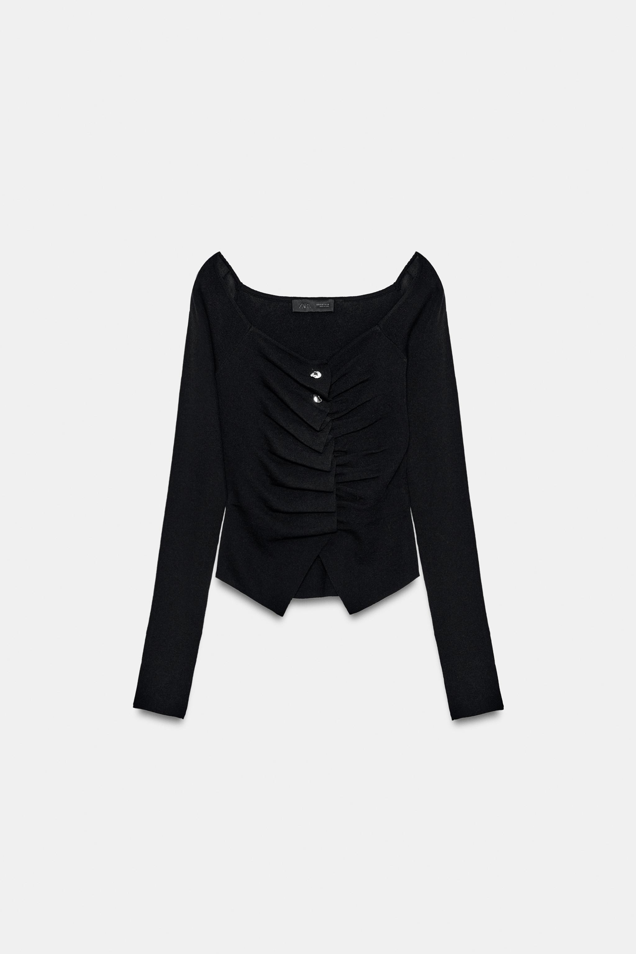 Женские свитеры Zara DRAPED KNIT TOP — фото 5