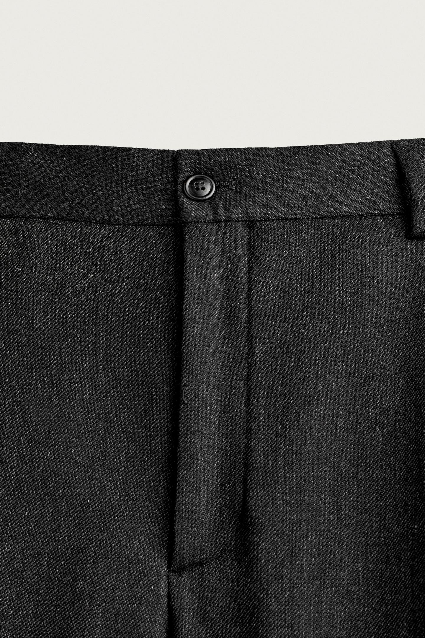 Мужские брюки Zara 100% Wool Manteco® Suit, цвет: Серый меланжевый — фото 7