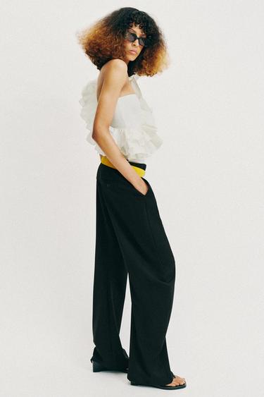 BODY ASYMÉTRIQUE À VOLANT - Blanc cassé de Zara - Image 3