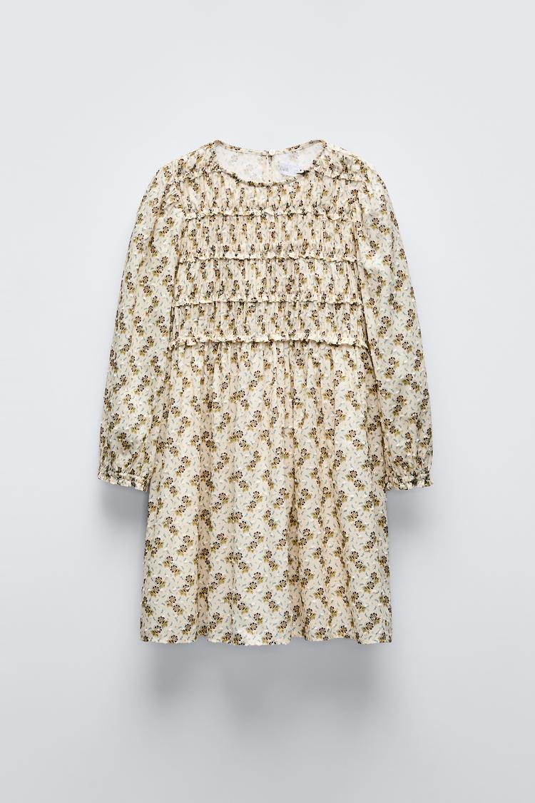 FLORAL DOTTED MESH DRESS Green ZARA Australia