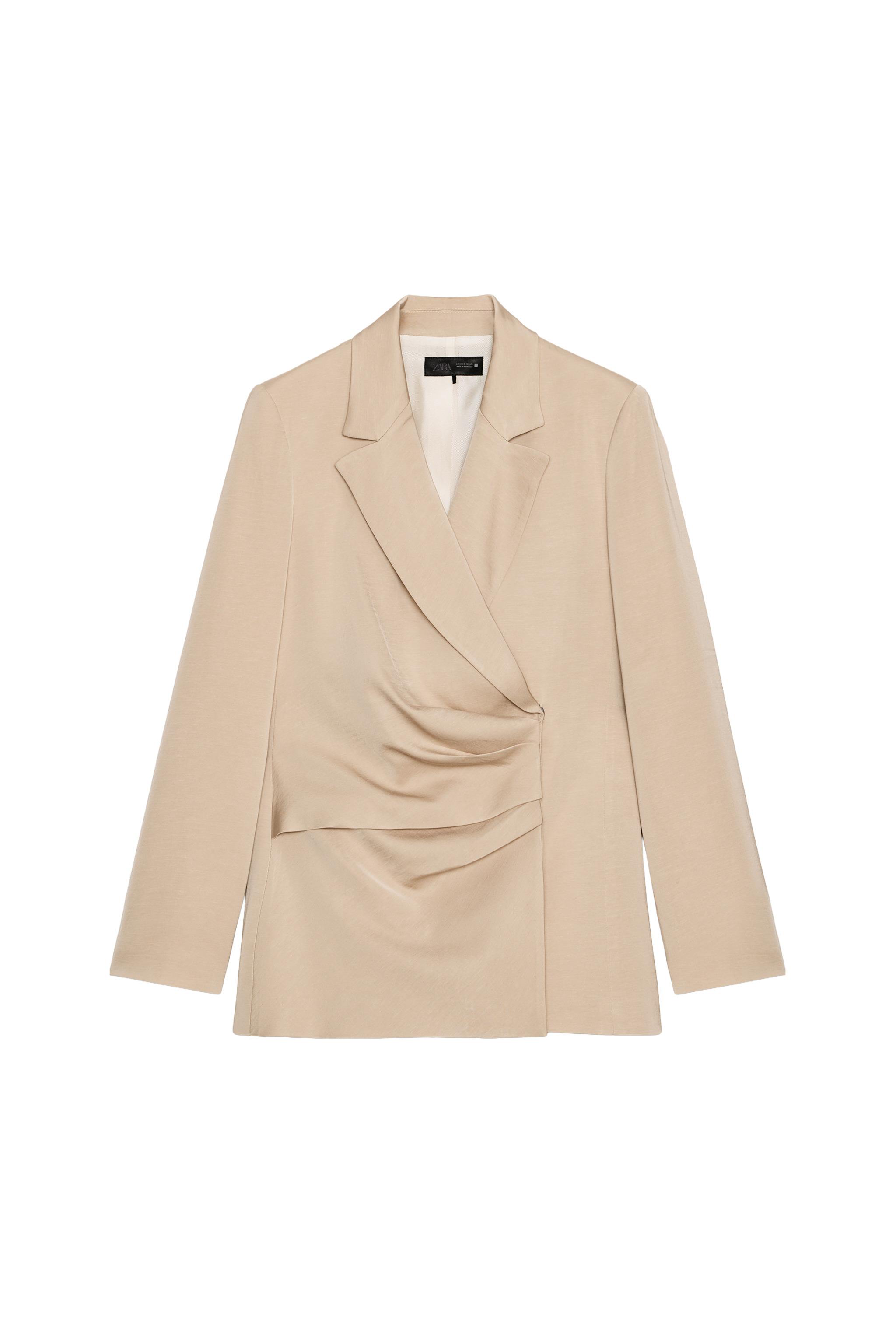 BLAZER CRUZADO PREGAS - Cru | ZARA Brasil