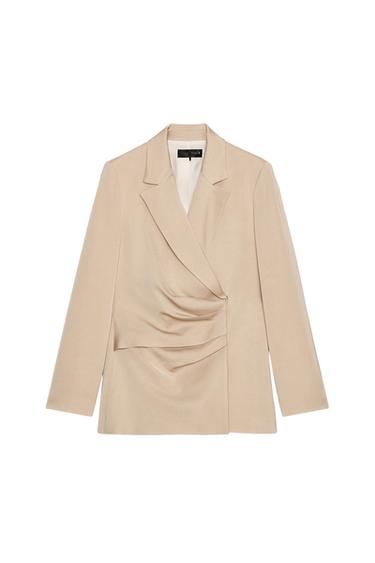 BLAZER CRUZADA PLIEGUES - Crudo de Zara