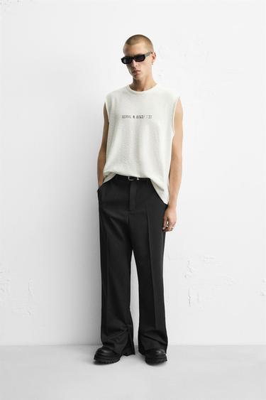 Zara Koyu gri - YIRTMAÇLI STRAIGHT FİT PANTOLON
