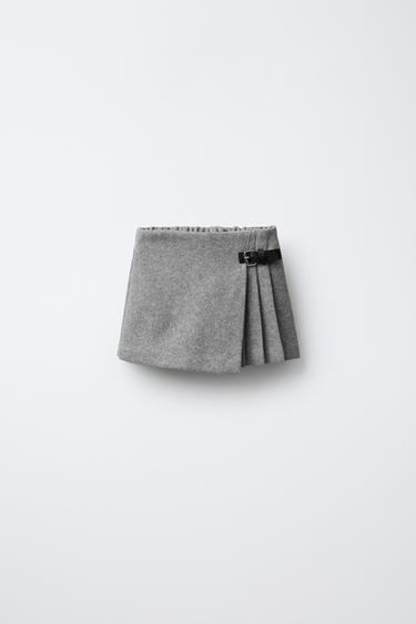 BERMUDA SKIRT WITH BUCKLE - Grey marl by Zara - Image 0