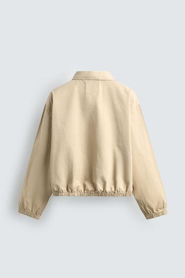 BLOUSON COURTE COUPE BRODÉE - Jaune clair de Zara - Image 7