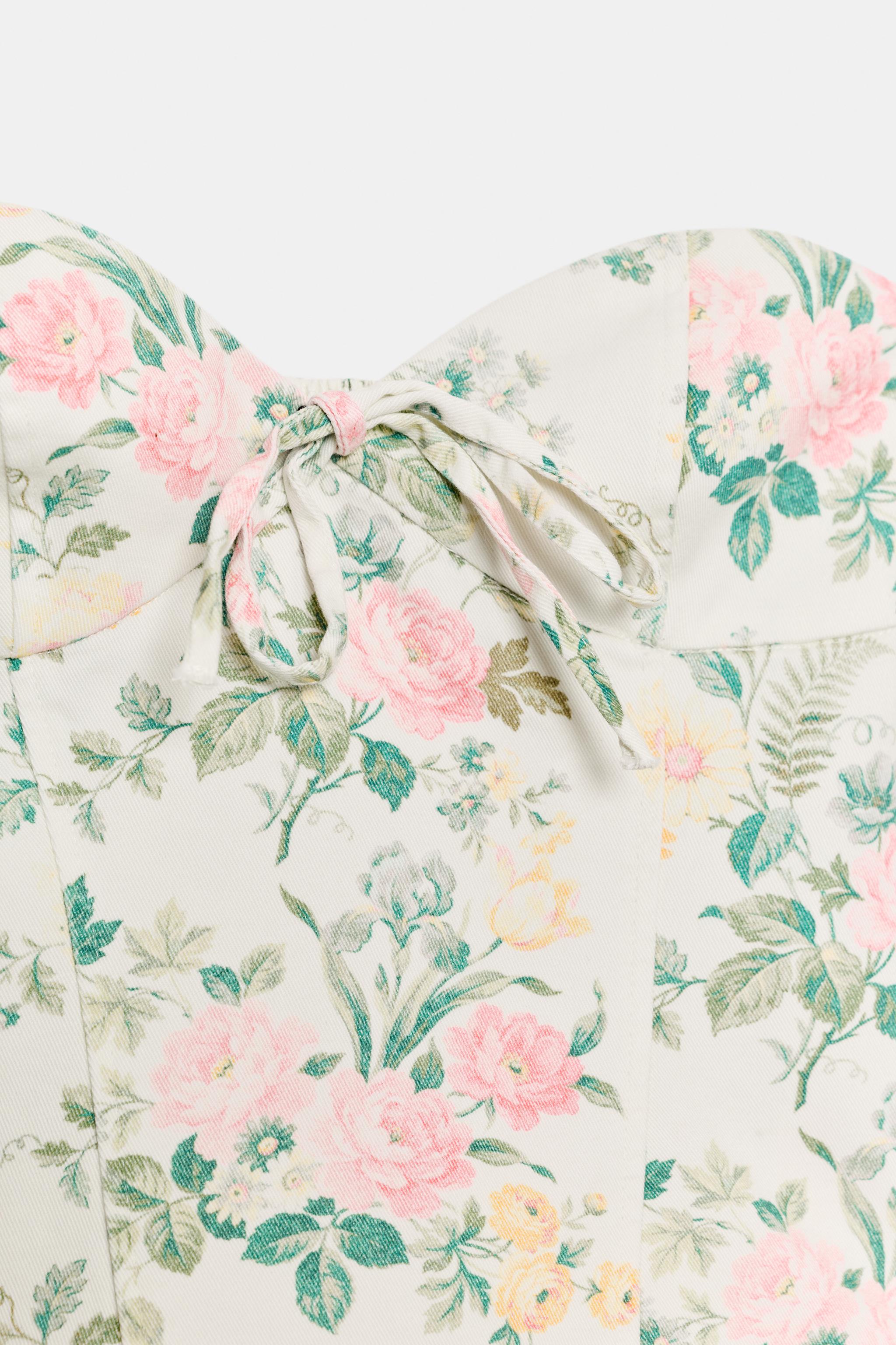 FLORAL BOW CORSET TOP