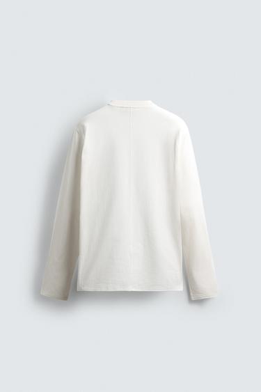 LONG SLEEVE SEAM T-SHIRT - Oyster-white de Zara - Image 6