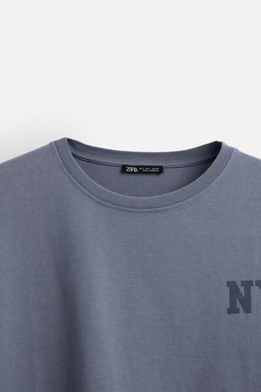 FADED T-SHIRT WITH SLOGANS - Purple by Zara - Image 8