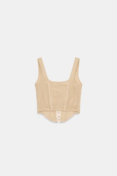 TOP STYLE CORSET EN TULLE - rose poudré de Zara - Image 5