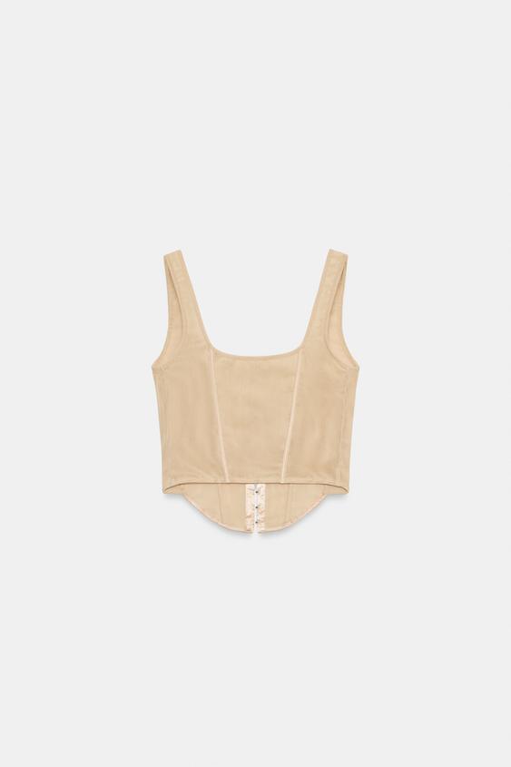 TOP STYLE CORSET EN TULLE - rose poudré de Zara - Image 5
