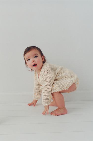 CHAQUETA PUNTO MARGARITAS CROCHET - Crudo de Zara