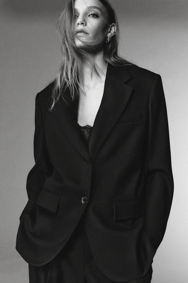 LIMITED EDITION WOOL PLEATED TROUSERS - Black by Zara