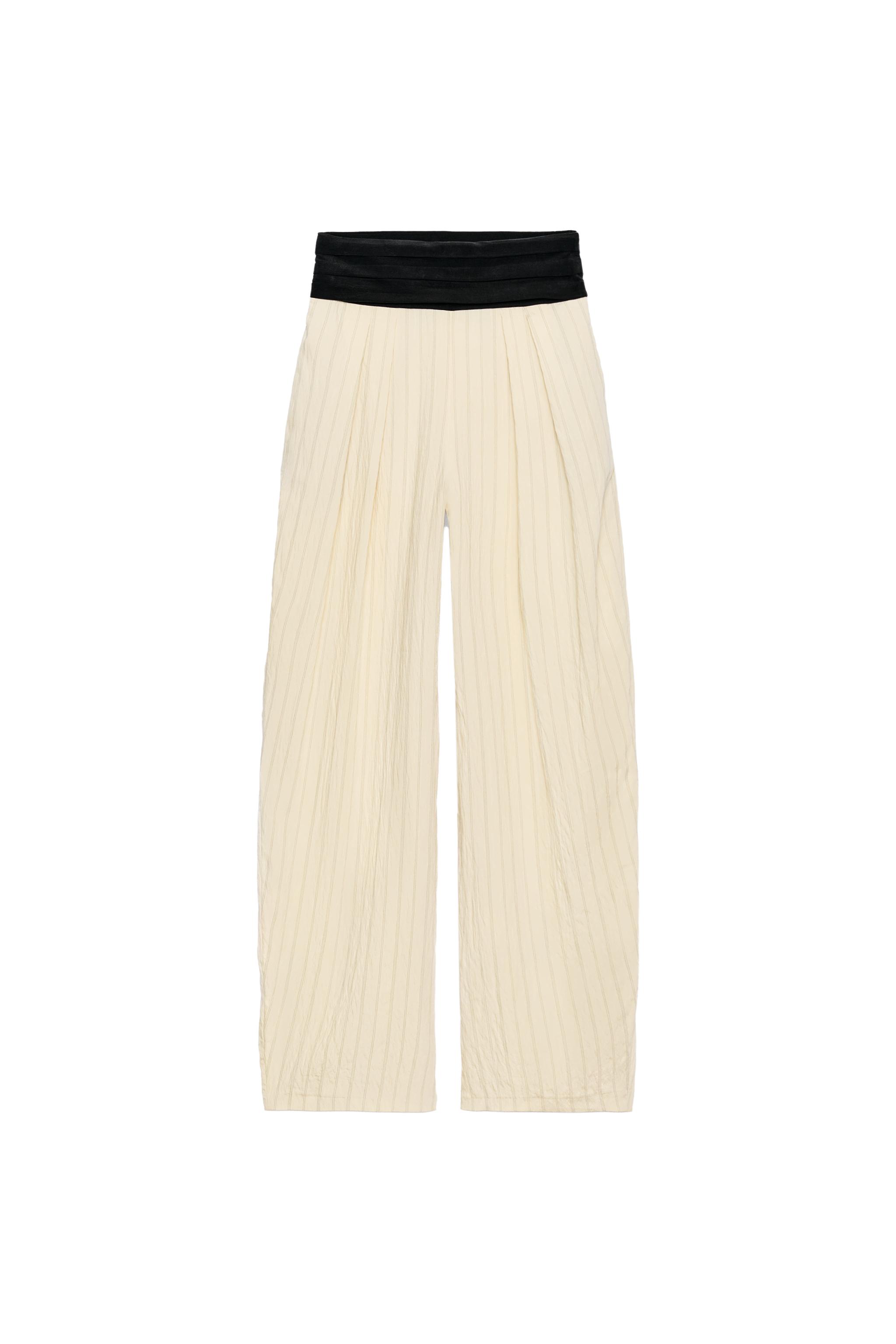ZW COLLECTION STRIPED CUMMERBUND PANTS