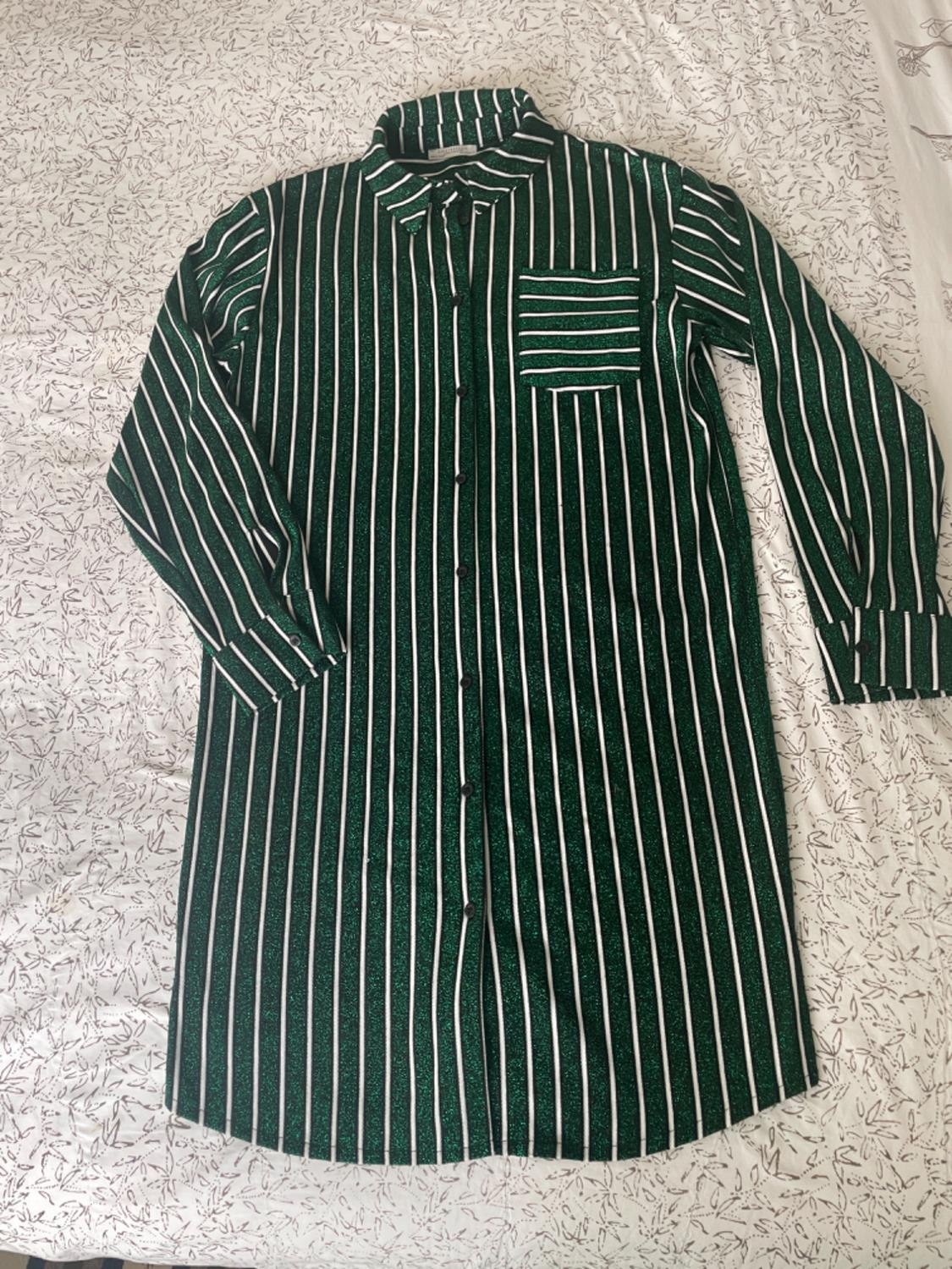 STRIPED SHIRT DRESS WITH SHIMMER - Image 3