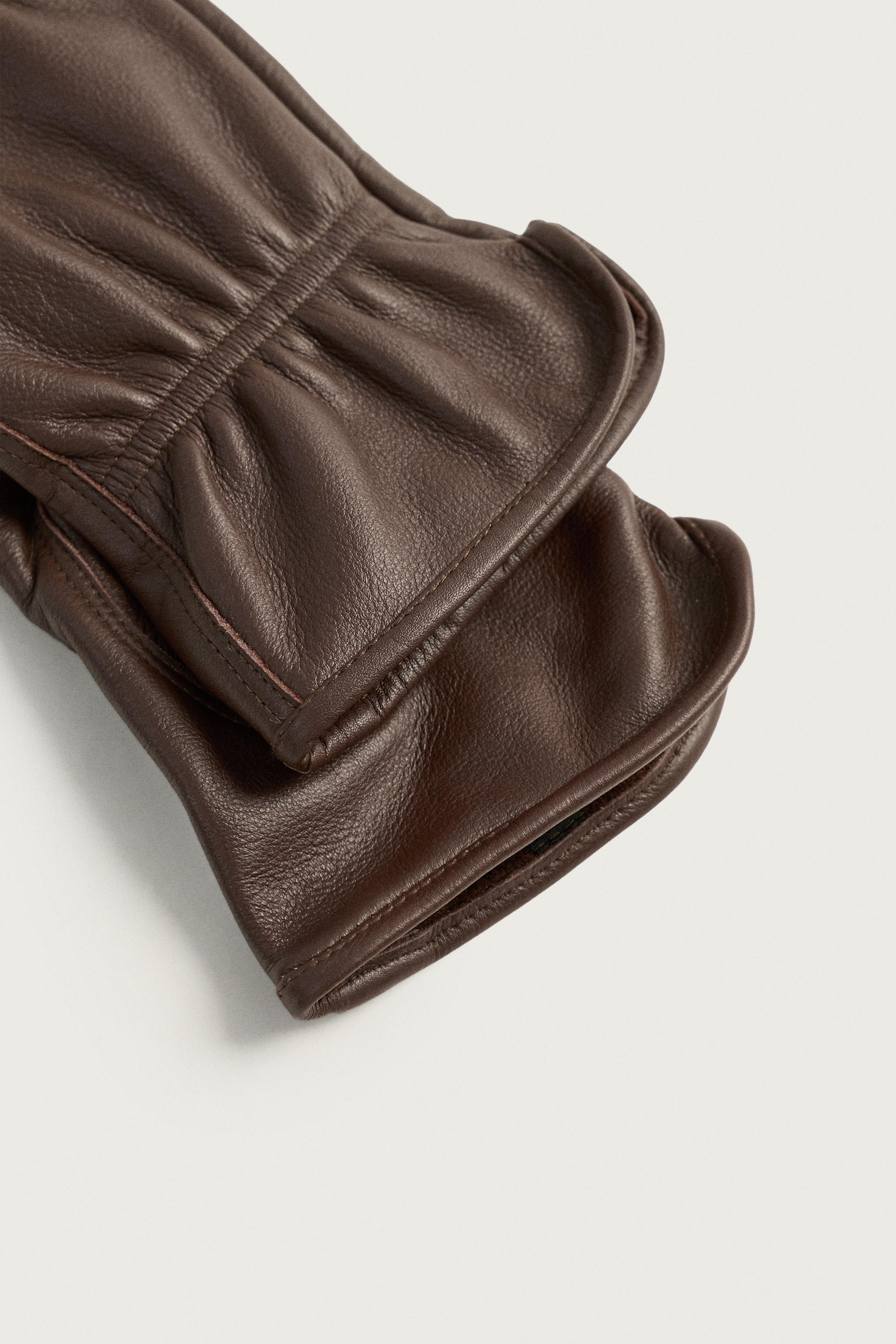 LEATHER GLOVES - Brown | ZARA United States