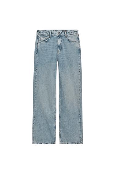 ZW COLLECTION RELAXED MID-WAIST JEANS - Light blue by Zara
