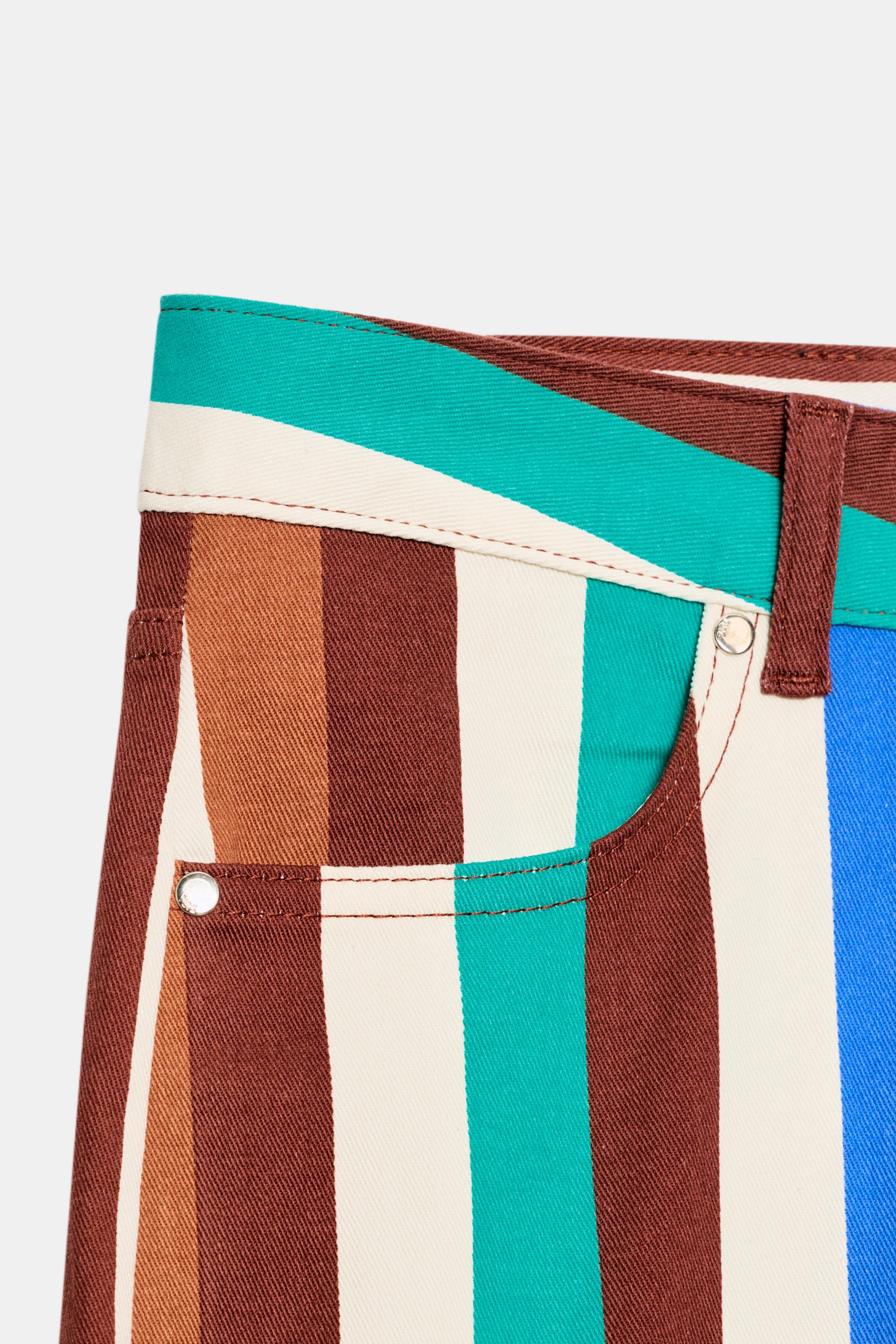 Женские брюки Zara STRIPED MOM FIT TROUSERS — фото 9