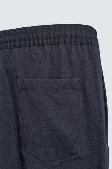 FLOWING PLEATED TROUSERS - Navy blue by Zara - Image 9