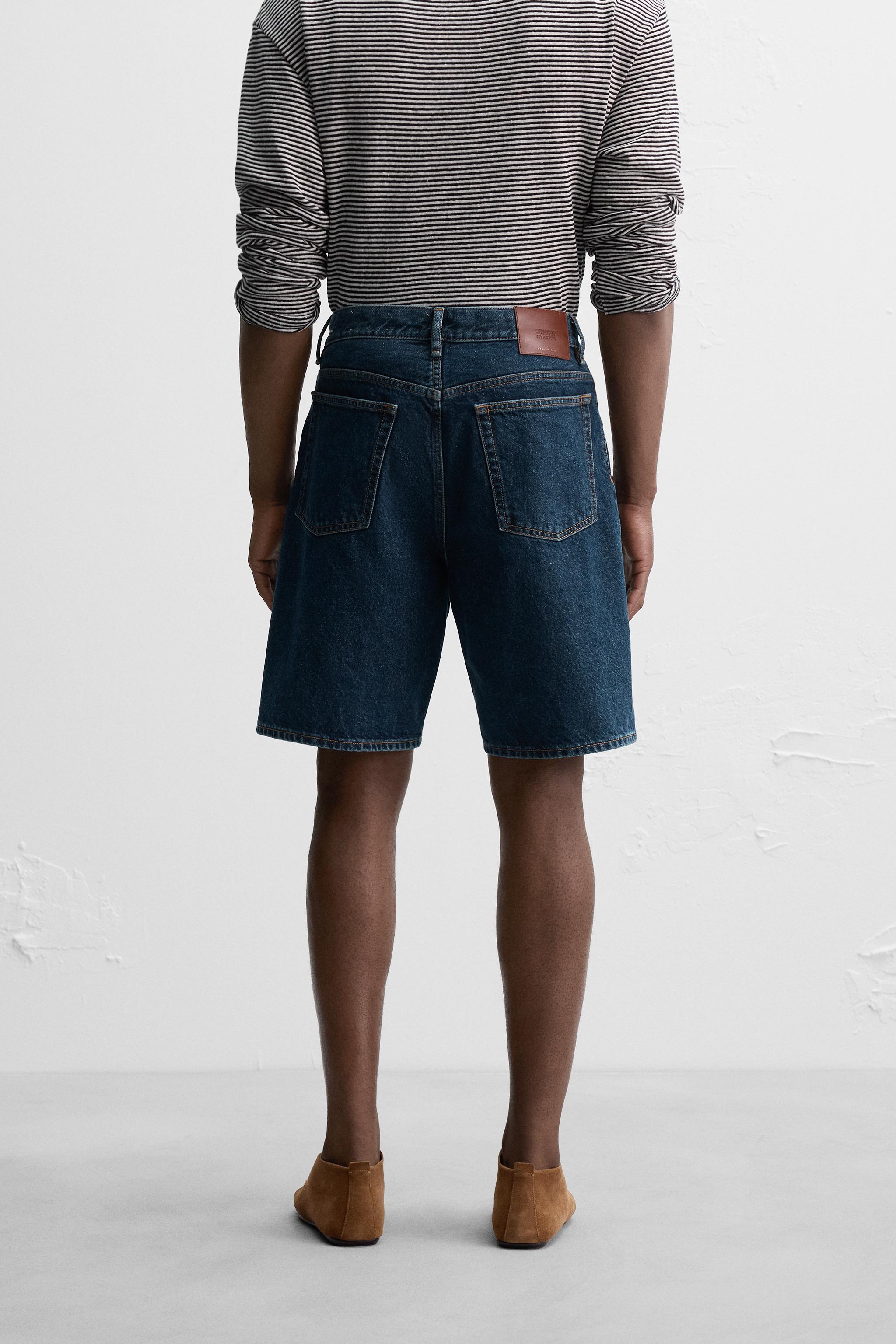 LIMITED EDITION STRAIGHT-FIT DENIM SHORTS - Blue | ZARA