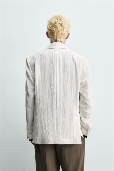 VESTE DÉCONTRACTÉE EN LYOCELL ET VISCOSE - Blanc cassé de Zara - Image 2