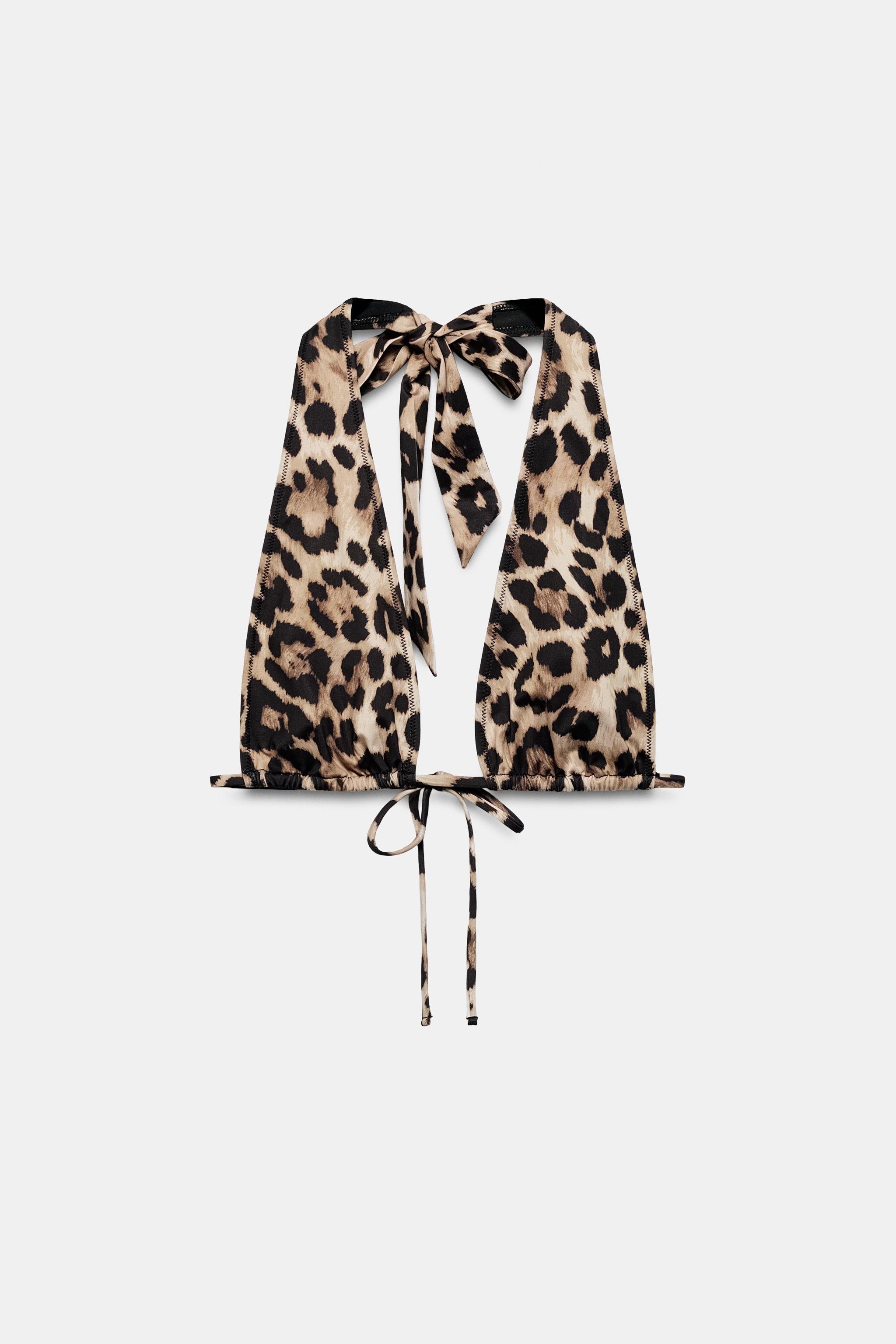 ANIMAL PRINT TRIANGLE BIKINI TOP