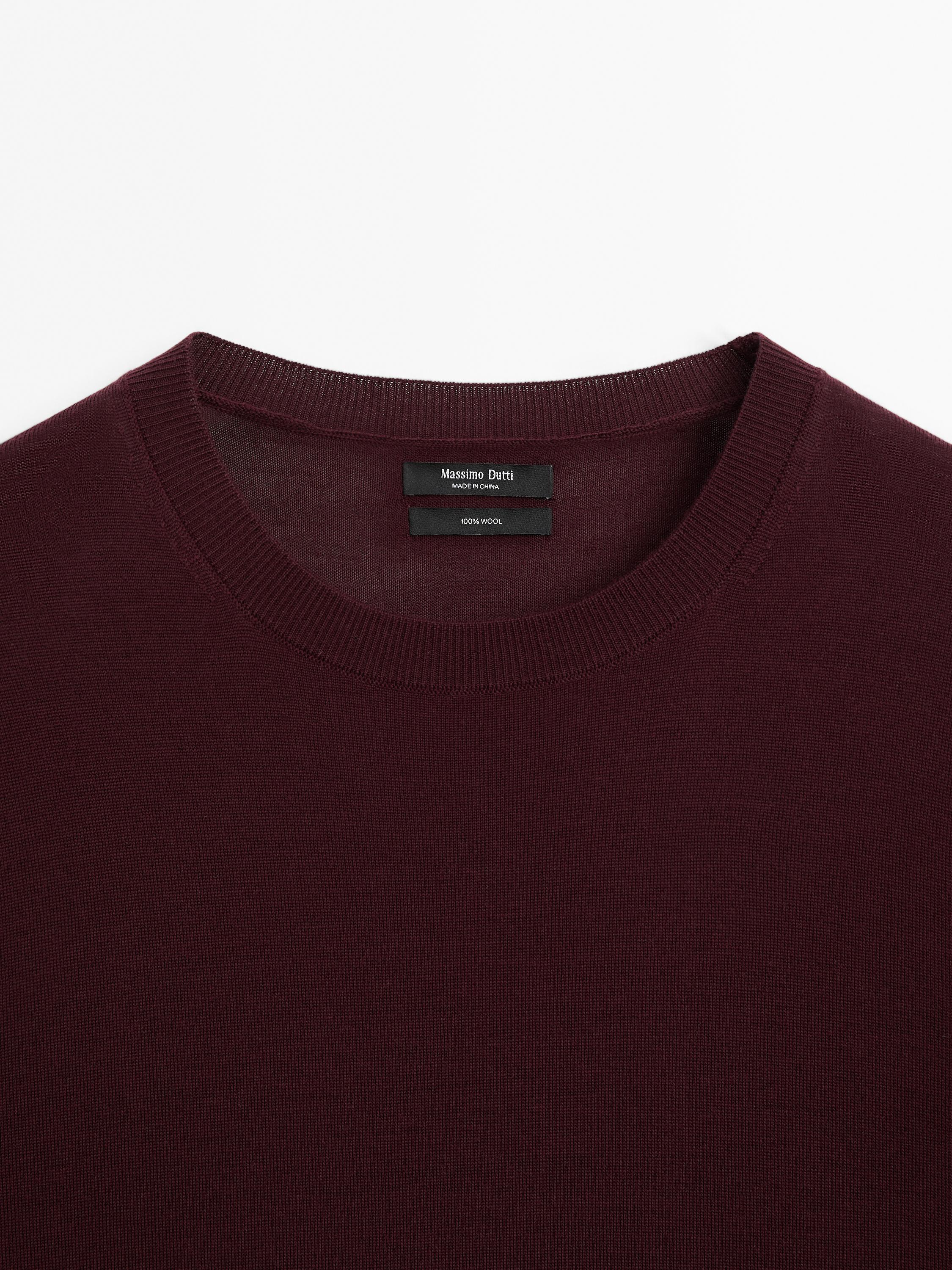 Knit wool blend sweater with crew neck