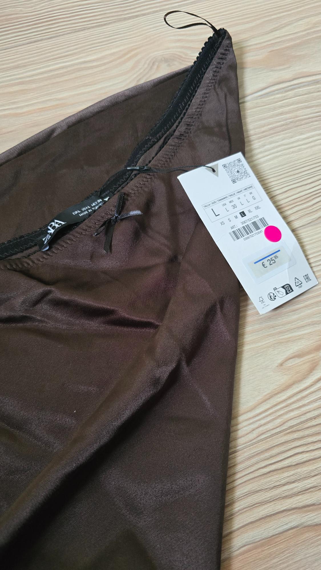 SATIN LACE-TRIMMED SKIRT - Image 3