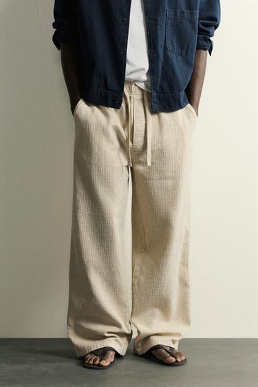 ΠΑΝΤΕΛΟΝΙ JACQUARD RELAXED FIT ΜΕ ΞΕΒΑΜΜΑ - Ταμπά του Zara