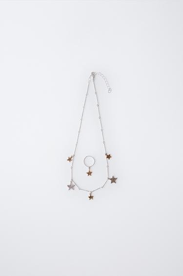 Zara STAR NECKLACE AND RING PACK - Silver