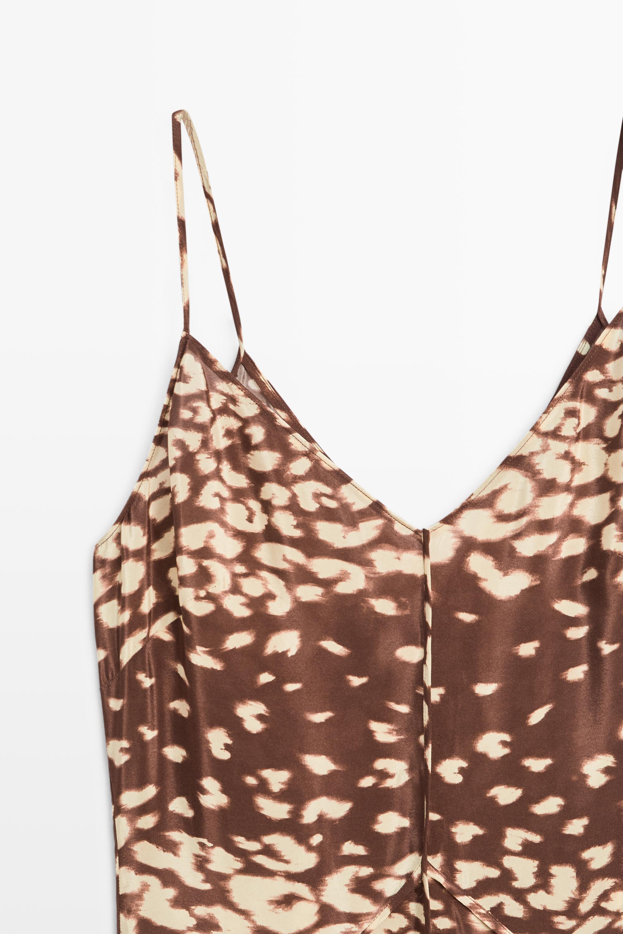 Flowing animal print midi dress