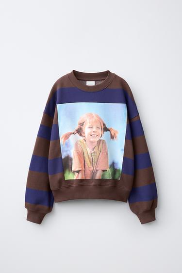 Pippi Langstrumpf Streifen-Sweatshirt © Astrid Lindgren Company - Braun von Zara