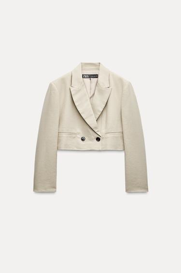 КЪС БЛЕЙЗЪР С ПРИМЕС НА ЛЕН - Пясък от Zara