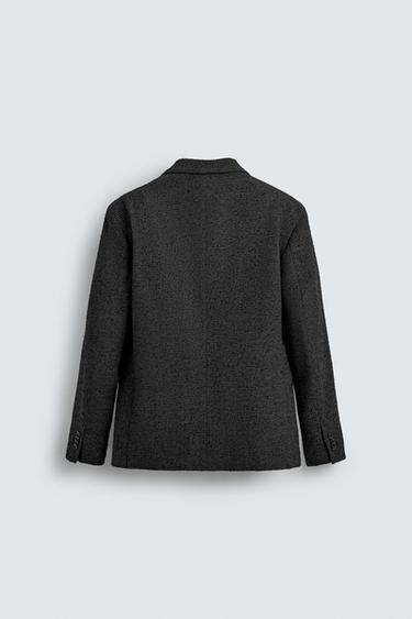 BLAZER EN PIED-DE-POULE BOUCLÉ - Gris anthracite de Zara - Image 7
