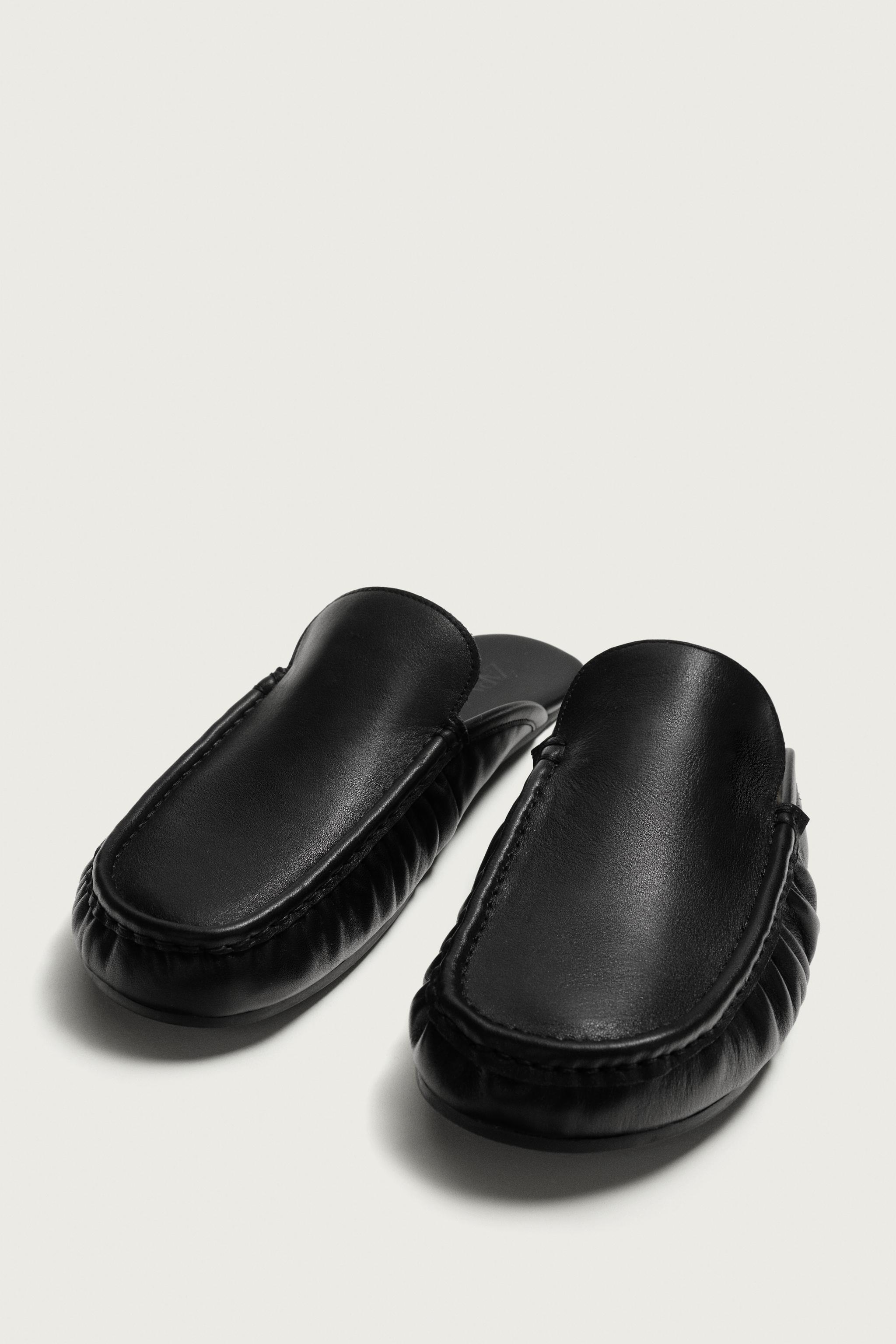Мужские туфли Zara LEATHER SLINGBACK LOAFERS — фото 5