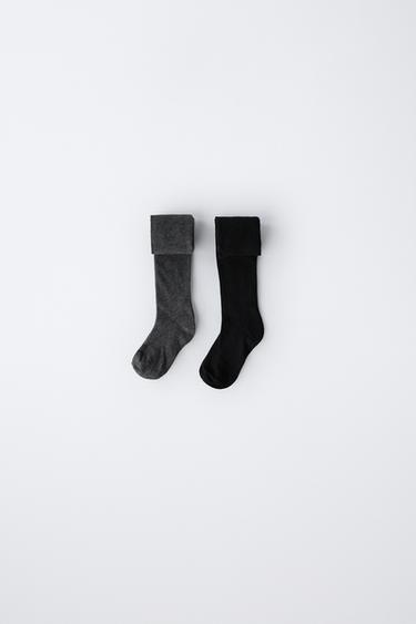TWO-PACK OF PLAIN TIGHTS — Black 1