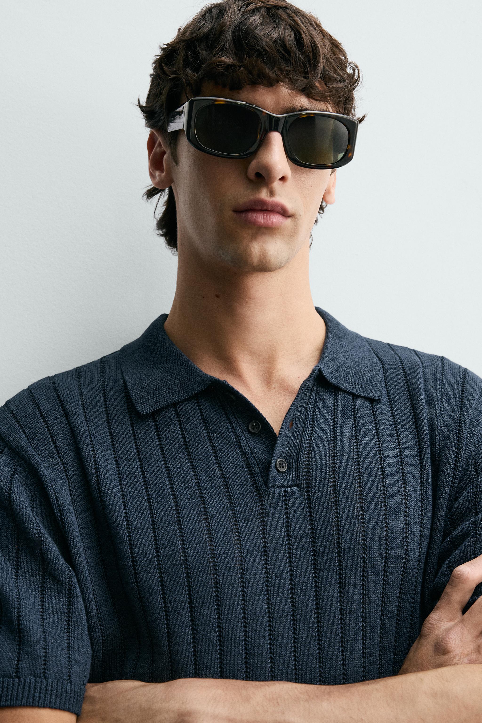 RIB KNIT POLO SHIRT
