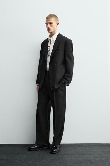 VESTE CROISÉE DE COSTUME 100% LAINE - Noir de Zara - Image 3