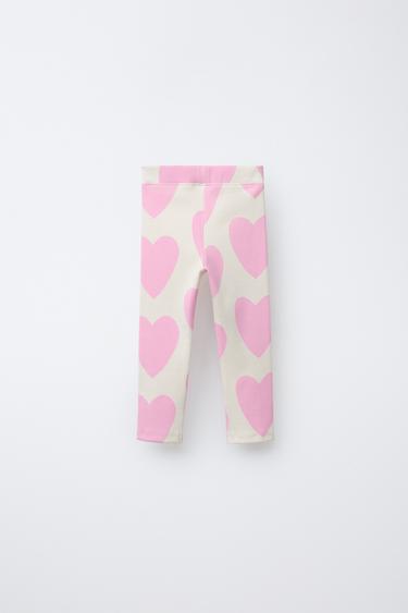 LEGGING CÔTELÉ IMPRIMÉ - Rose de Zara - Image 1