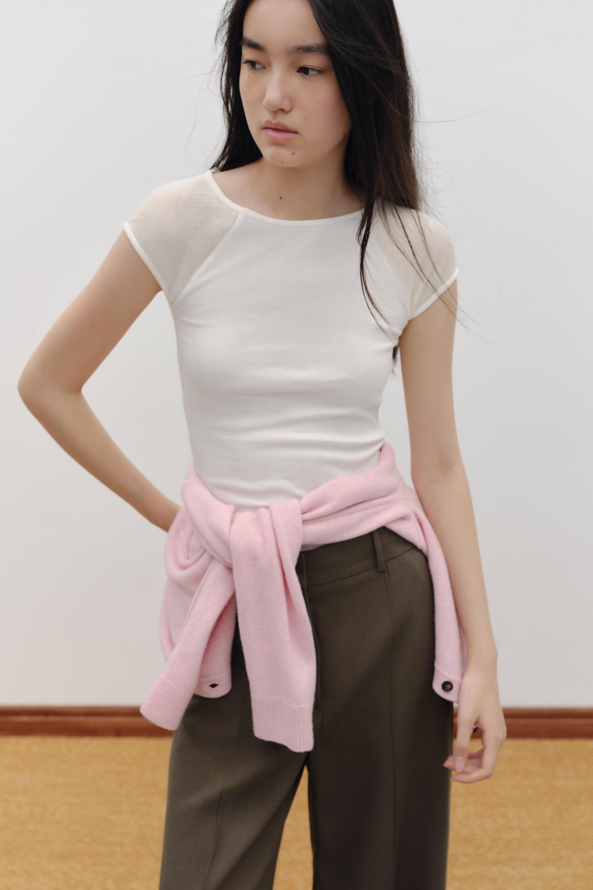 コンビTシャツ - エクリュ/ベージュ | ZARA Japan / 日本
