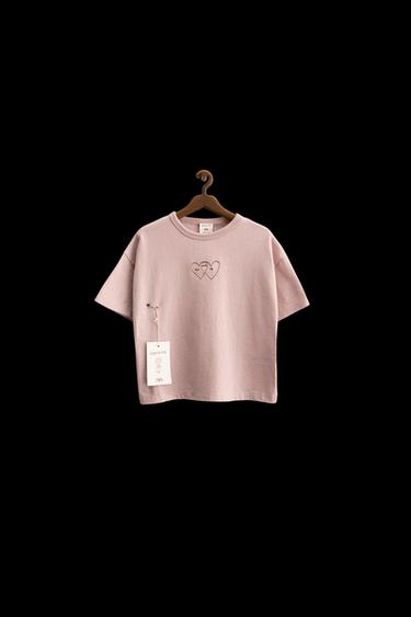 ZARA TIMELESS - CAMISETA BORDADOS ORFAYO © - Rosa / Malva de Zara