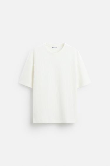 Zaras RELAXED FIT-TRÖJA MED STRUKTUR - Benvit