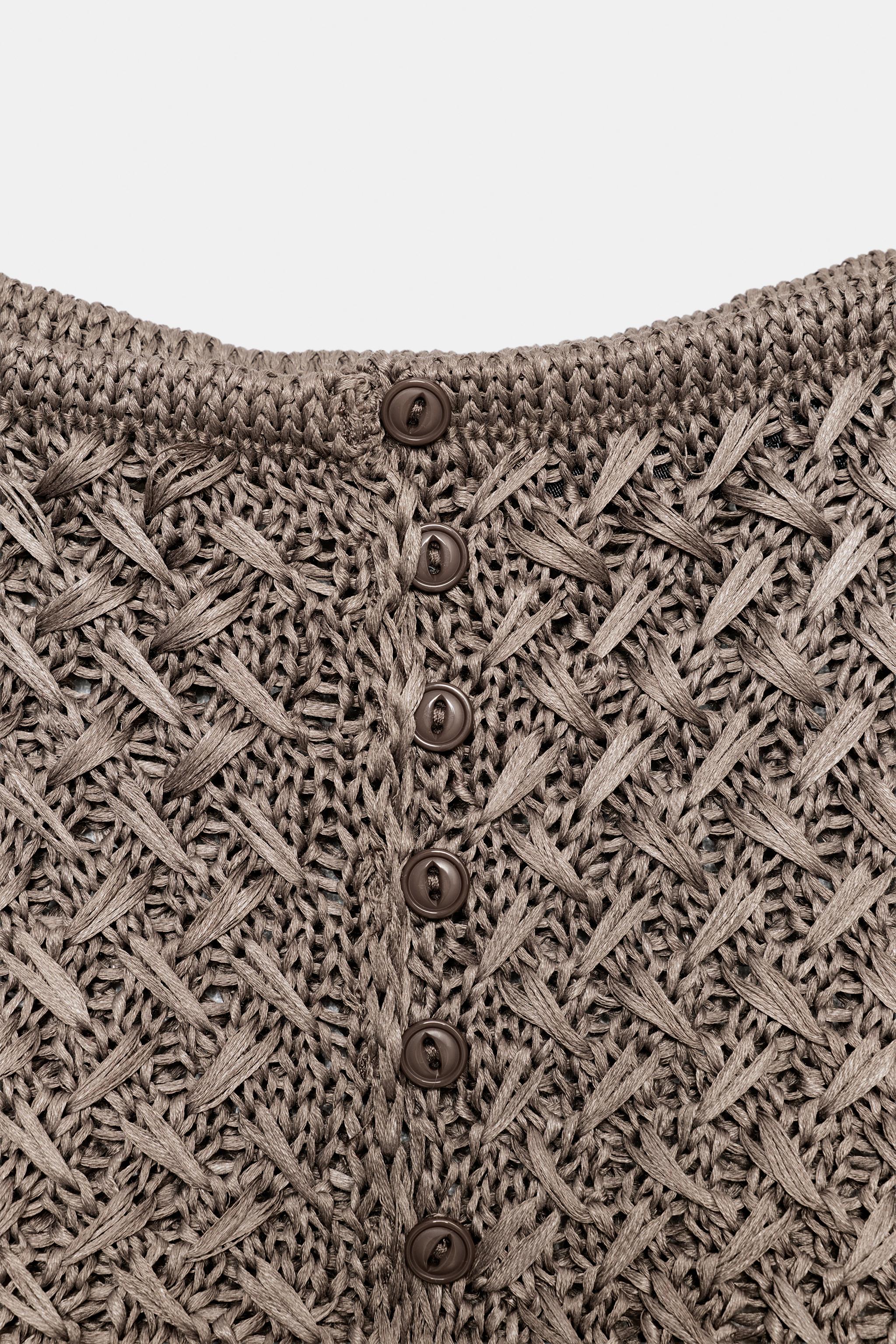 Женские свитеры Zara CROPPED CABLE KNIT TOP — фото 6