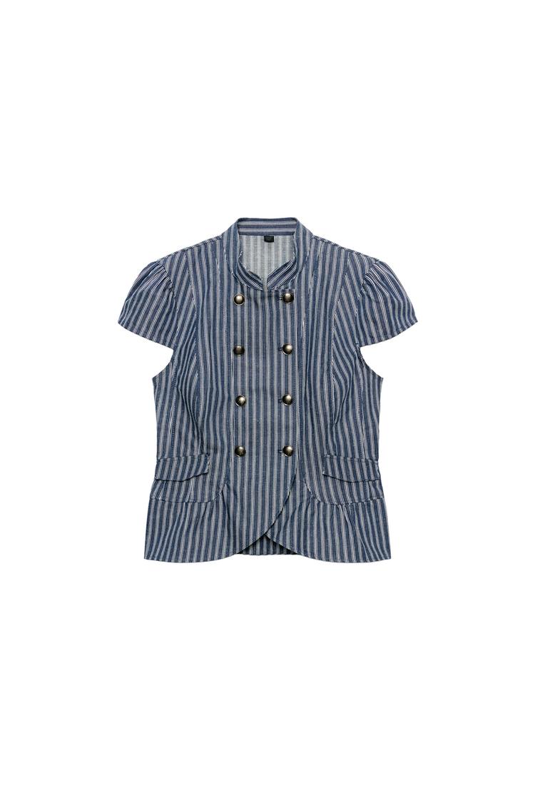 STRIPED BUTTON-UP TOP