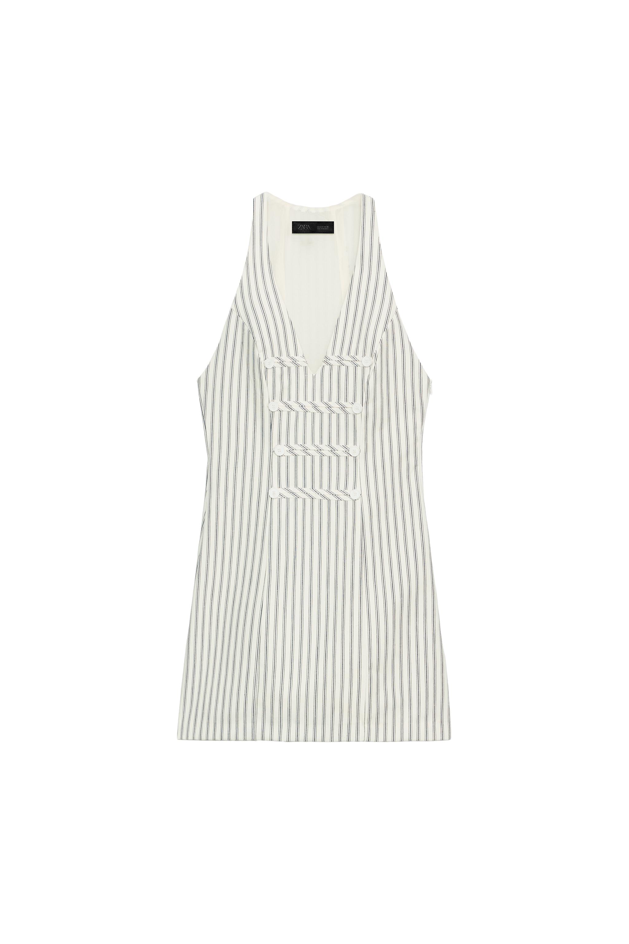 VESTIDO MINI RAYAS BOTONES