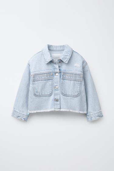 RIPPED DENIM OVERSHIRT - Light blue by Zara - Image 0
