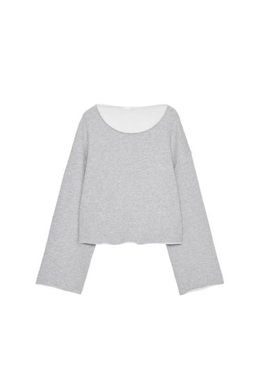 SUDADERA CUELLO BARCO - Gris vigoré de Zara