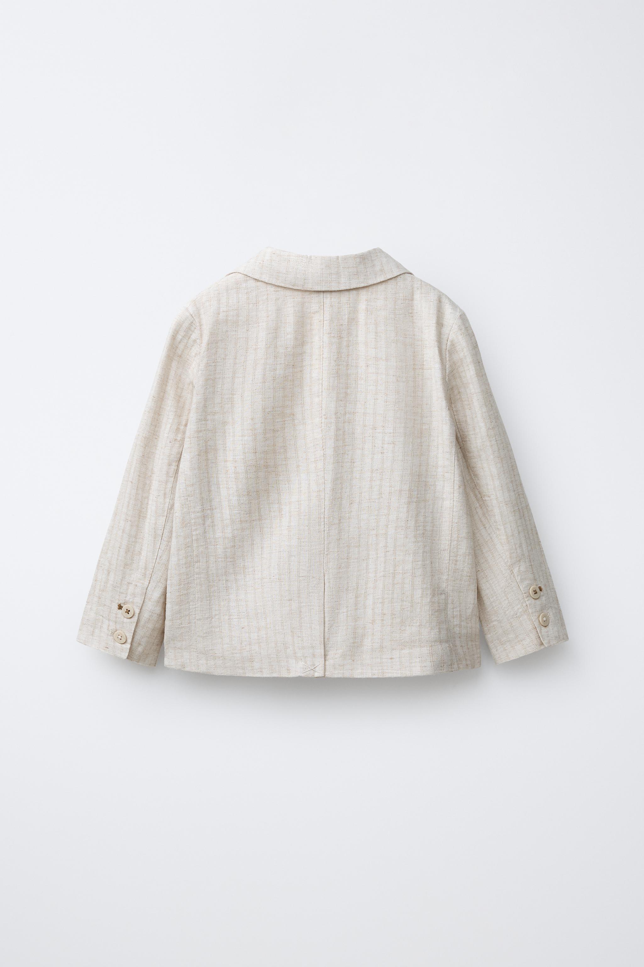 STRIPED LINEN BLAZER - Light beige | ZARA United States