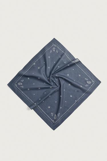 BANDANA ESTAMPADO GEOMÉTRICO - Azul / Gris de Zara - Imagen 0